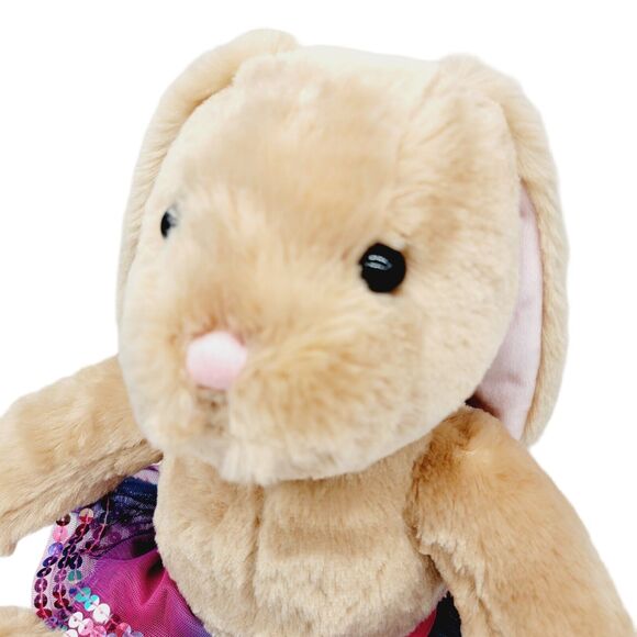 Build-A-Bear 15" Pawlette Bunny Rabbit Plush Pink Brown Stuffed Animal Skirt - Picture 2 of 7